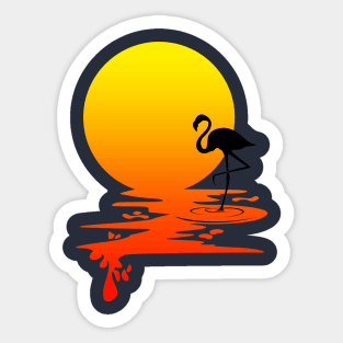 Sunset flamingo Sticker